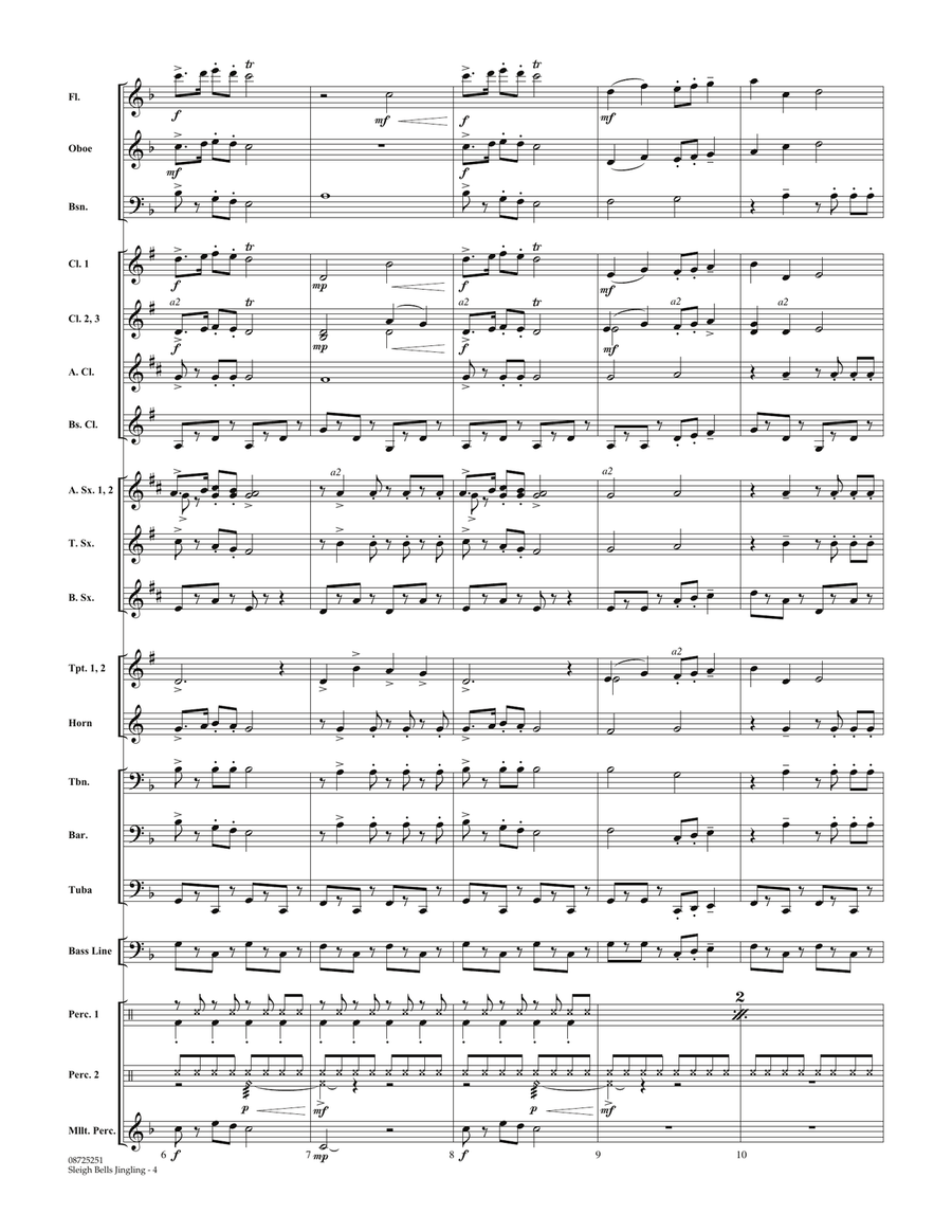 Sleigh Bells Jingling - Full Score Concert Band scores gallery preview page 3