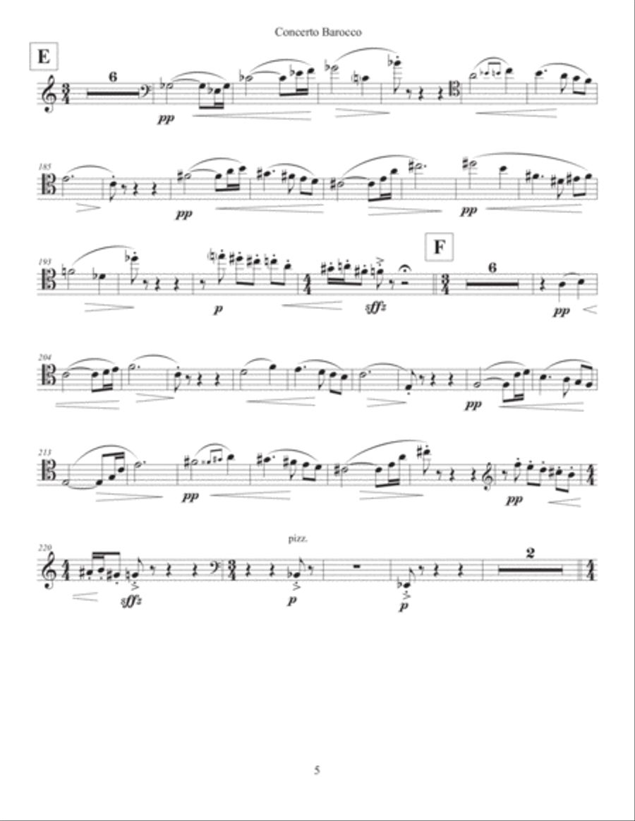 Concerto Barocco (2017) cello part Cello Solo scores gallery preview page 5