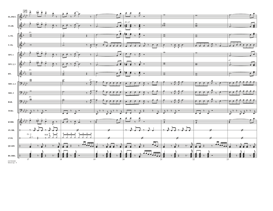 Word Up - Full Score Word Up - Full Score Marching Band scores gallery preview page 4