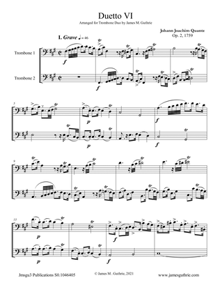 Quantz: Duetto Op. 2 No. 6 For Trombone Duo