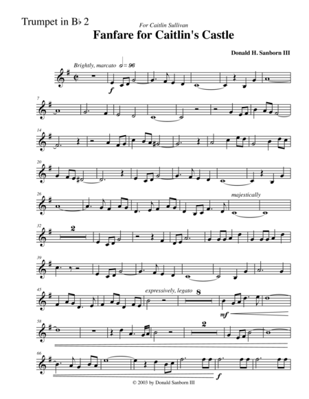 Fanfare for Caitlin's Castle--Trumpet in Bb #2