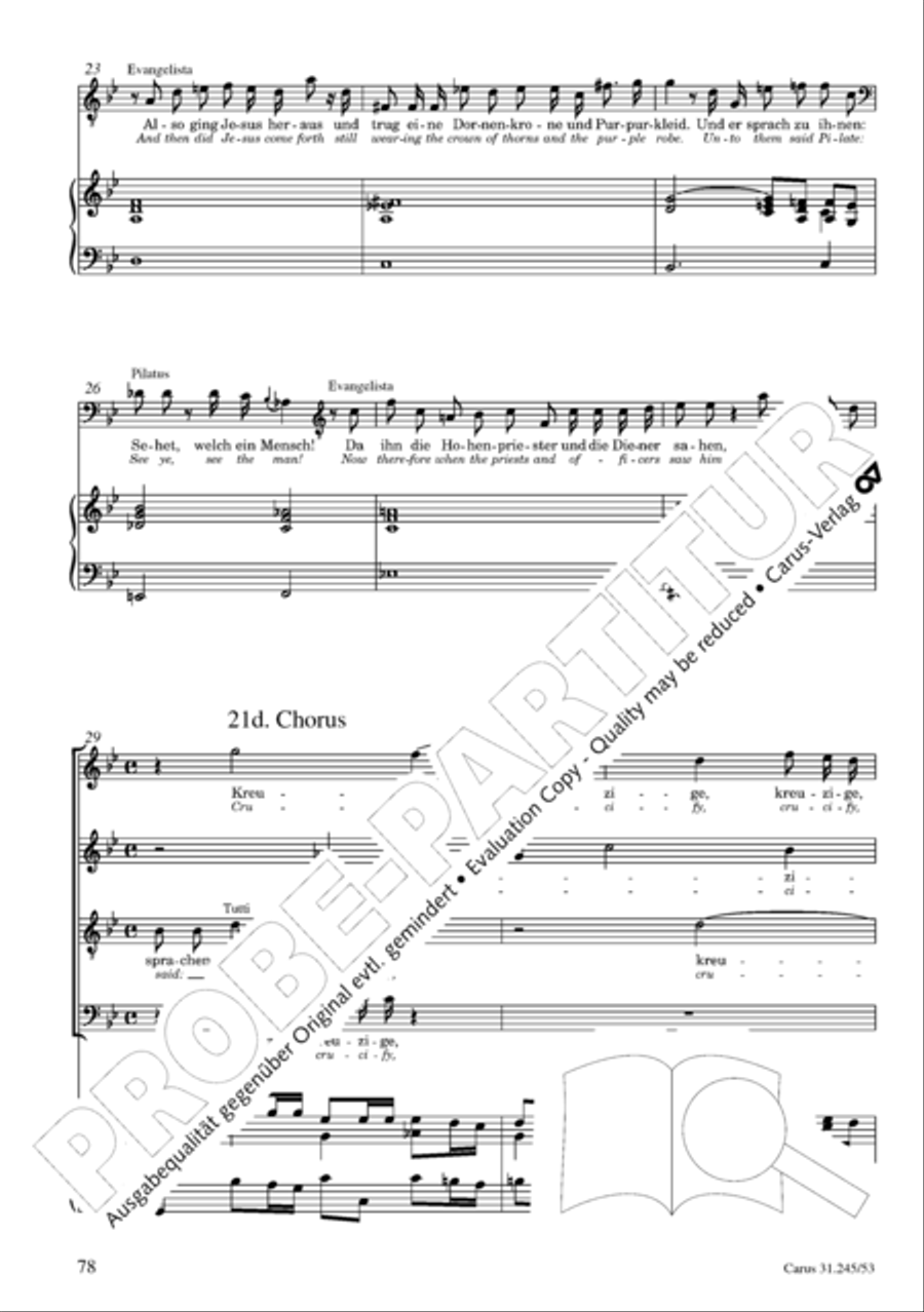 St. John Passion (Johannes-Passion) 4-Part scores gallery preview page 79