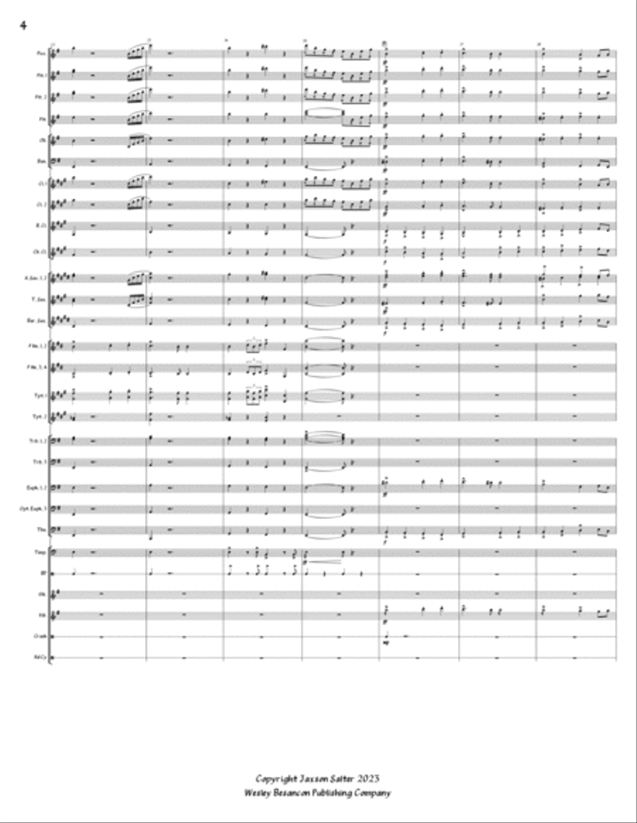 New World Symphony - Mvt 4 - Wind Ensemble - Score and Parts - Score Only Concert Band scores gallery preview page 4
