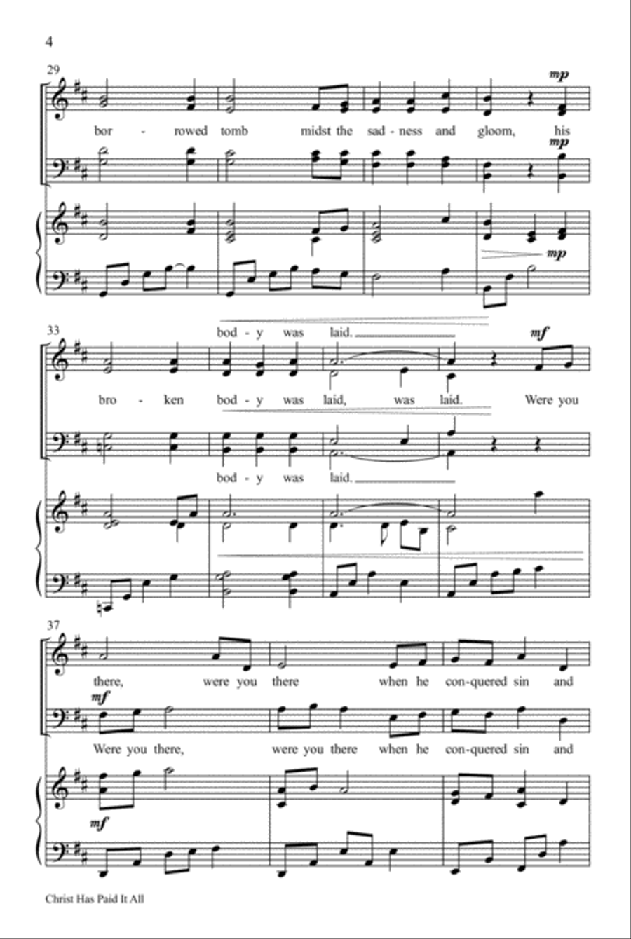 Christ Has Paid It All-SATB 4-Part scores gallery preview page 4