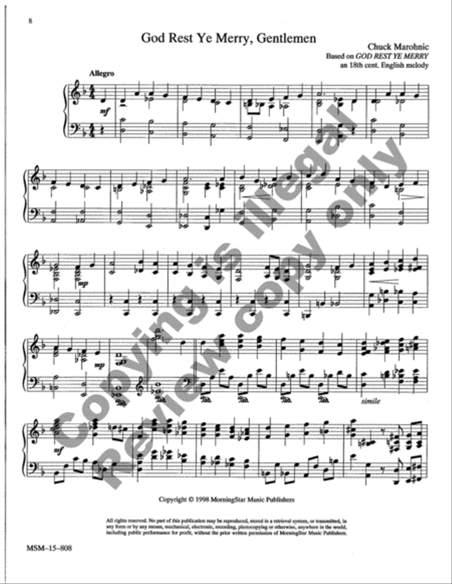 Christmas Jazz: Five Carols for Piano, Set 1 Piano Solo scores gallery preview page 11