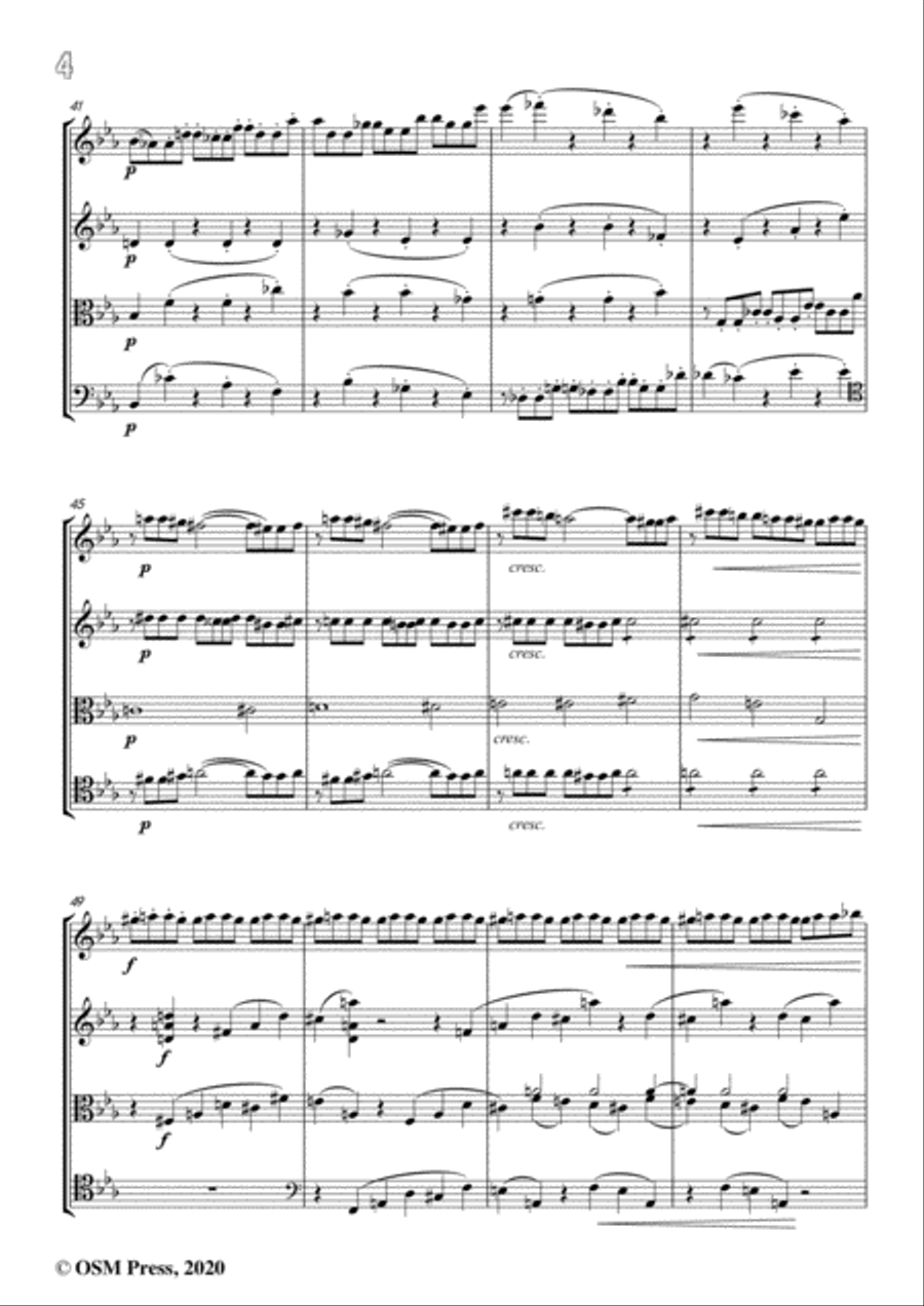 Brahms-String Quartet No.1 in c minor,Op.51 No.1 String Quartet scores gallery preview page 6