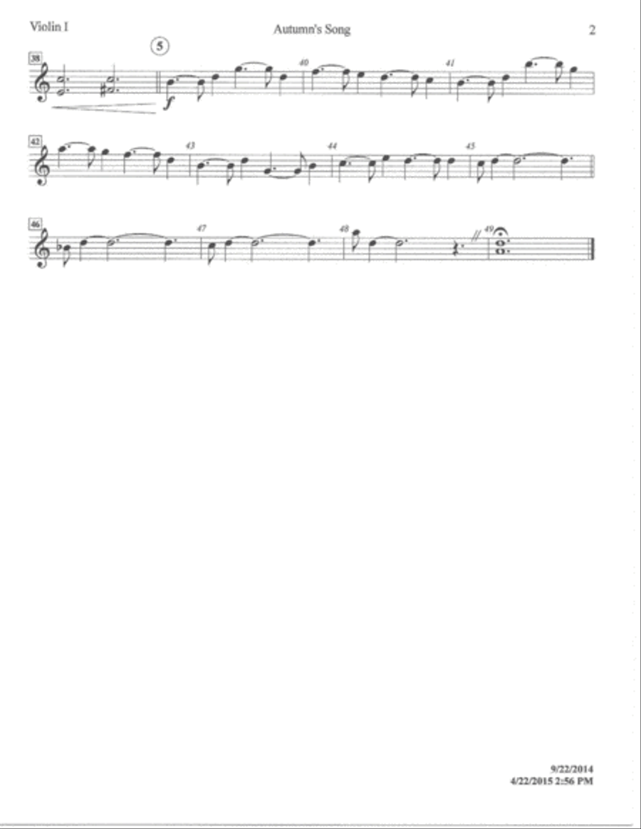 Autumn's Song, Op. 25 - Parts String Quartet scores gallery preview page 3