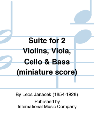 Book cover for Miniature Score To Suite For Two Violins, Viola, Cello & Bass