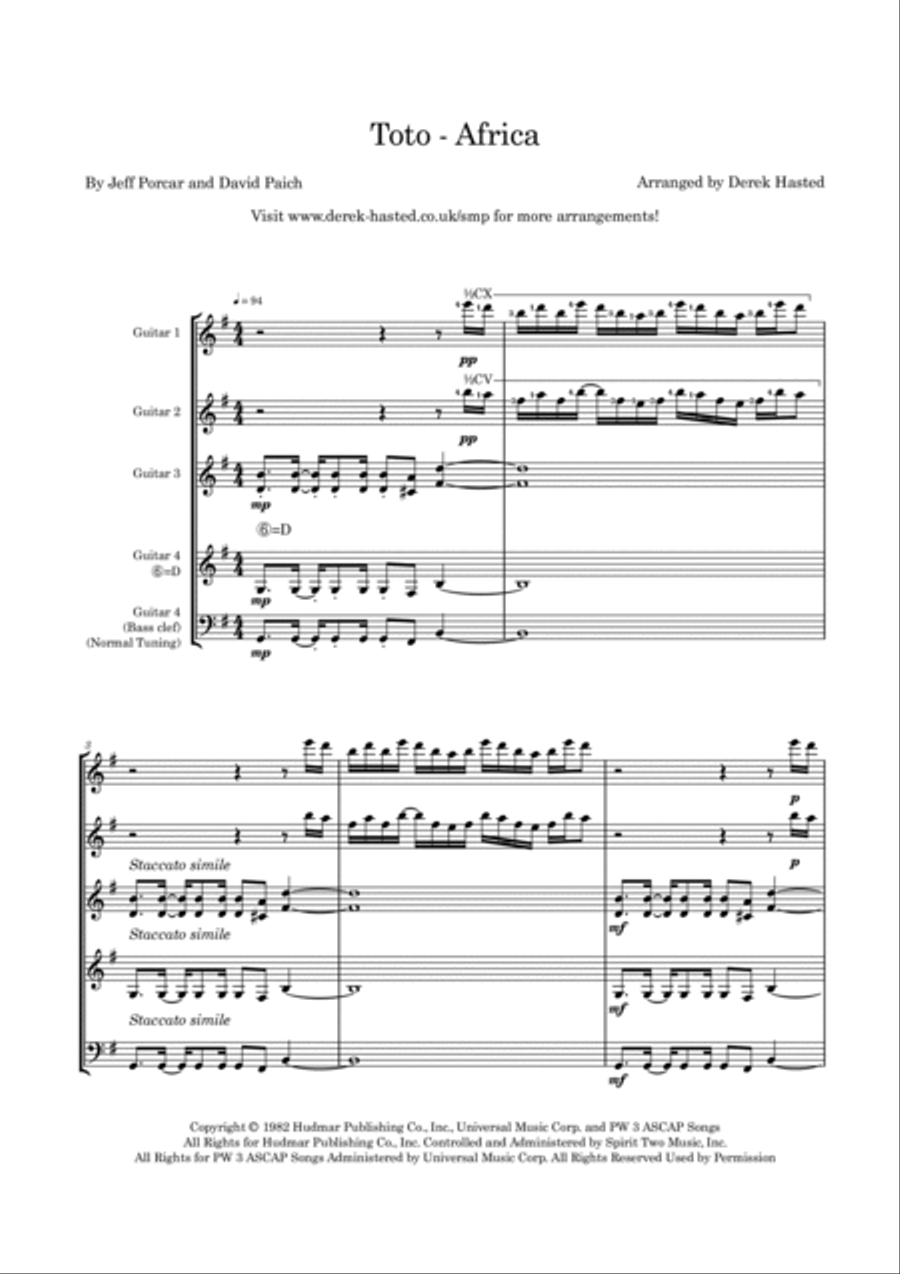 Africa Guitar Ensemble scores gallery preview page 4