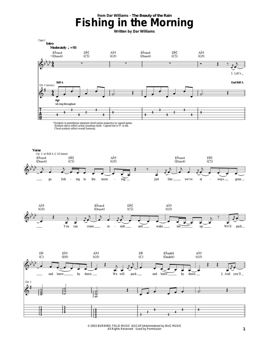 Fishing In The Morning Fishing In The Morning Acoustic Guitar scores gallery preview page 1