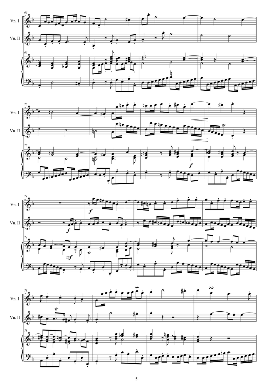 Vivaldi - Violin Concerto No.11 in D minor RV 565 Op.3 for Two Violins and Piano Violin Solo scores gallery preview page 5