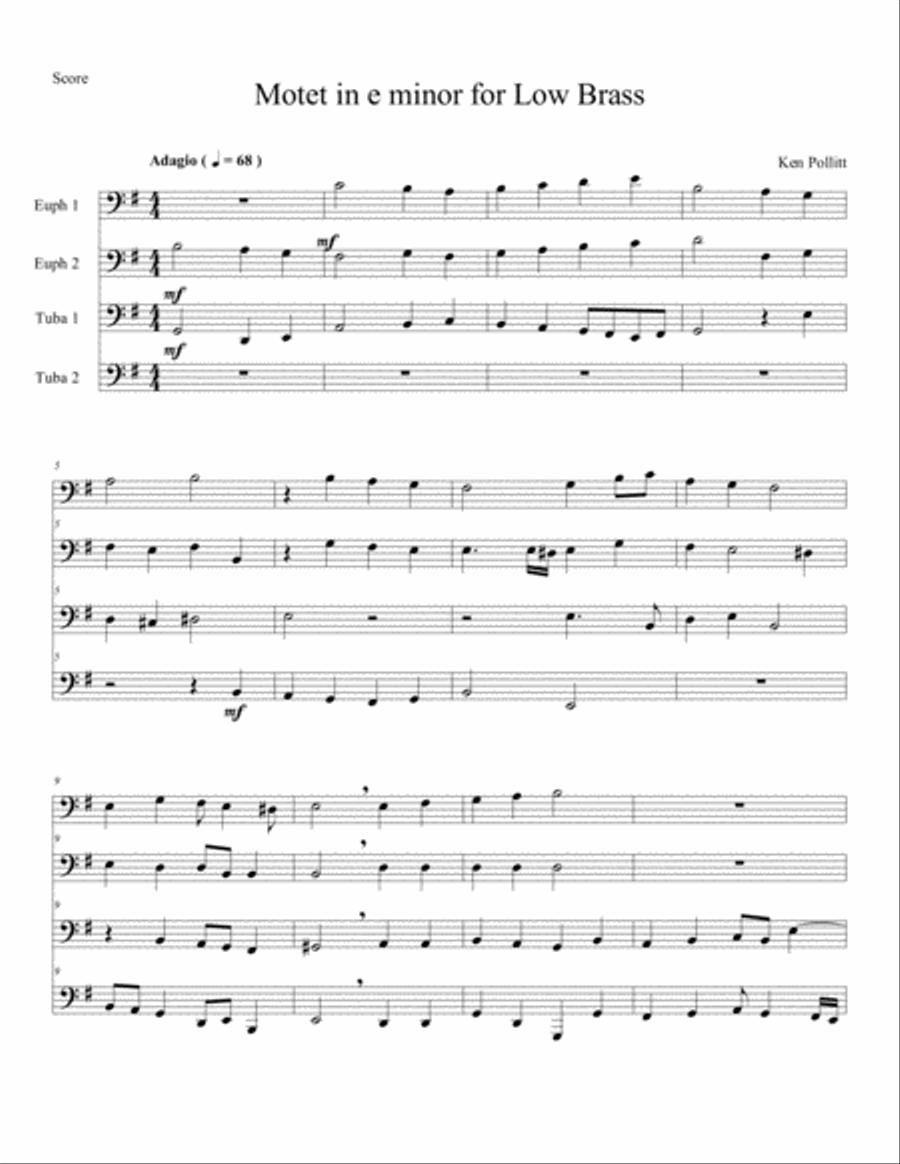 Motet in e minor for Low Brass Brass Ensemble scores gallery preview page 1