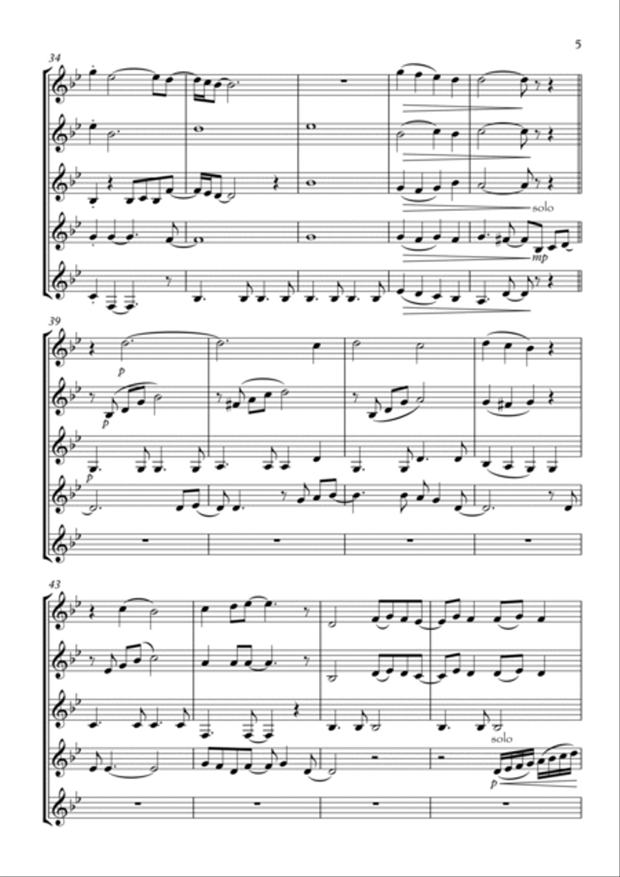 You've Got A Friend Clarinet Quintet scores gallery preview page 5