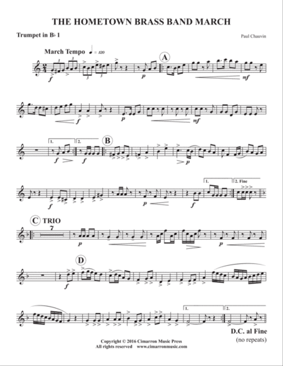 Hometown Brass Band March Brass Quintet scores gallery preview page 5