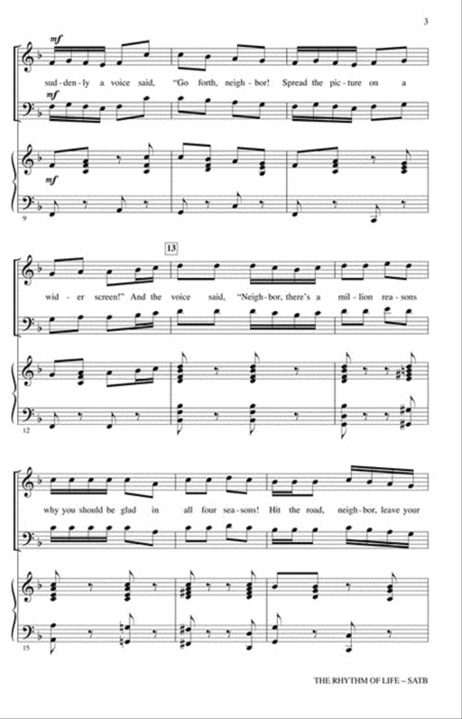 The Rhythm of Life Choir scores gallery preview page 3