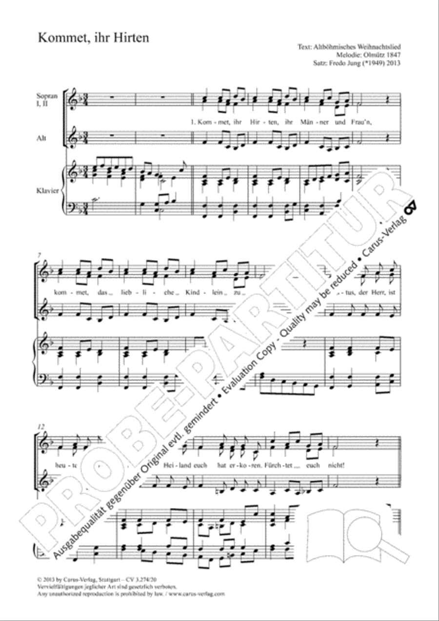 Kommet, ihr Hirten Kommet, ihr Hirten SSA scores gallery preview page 2