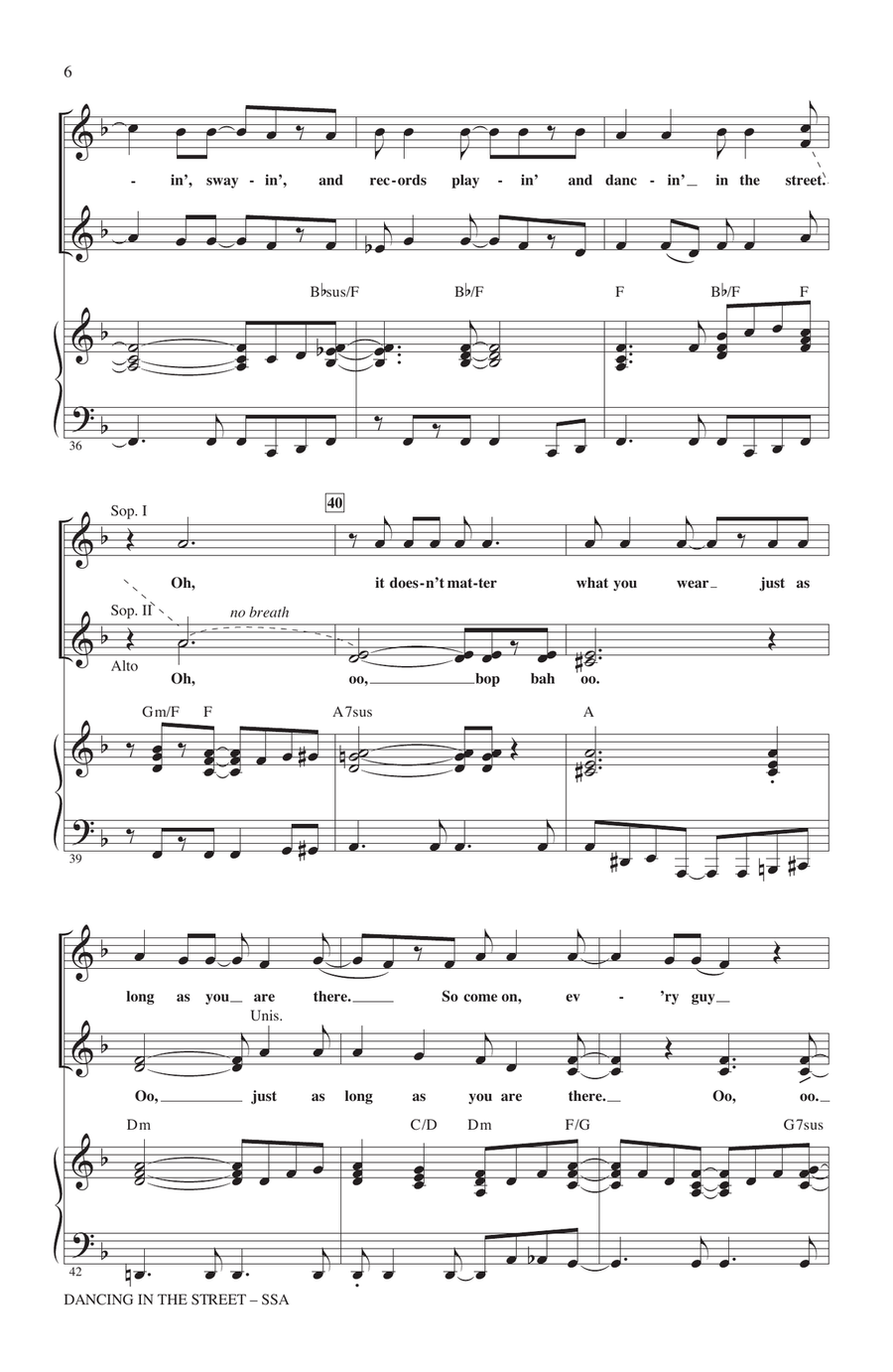 Dancing In The Street SSA scores gallery preview page 5