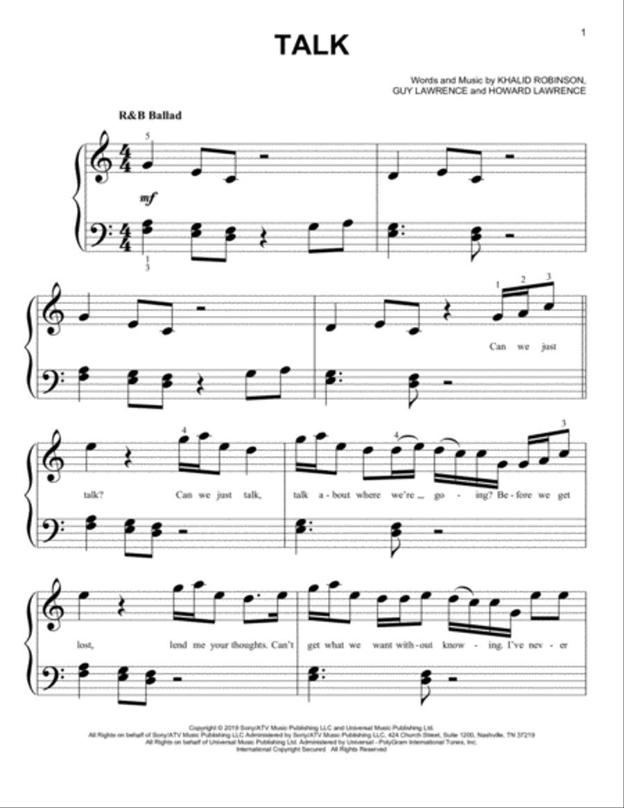 Talk Easy Piano scores gallery preview page 1