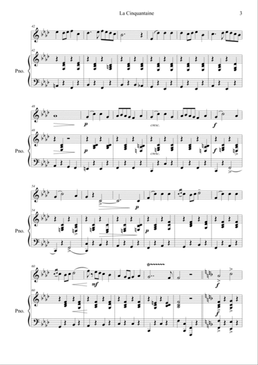 La Cinquantaine (in f minor) Easy Piano scores gallery preview page 3