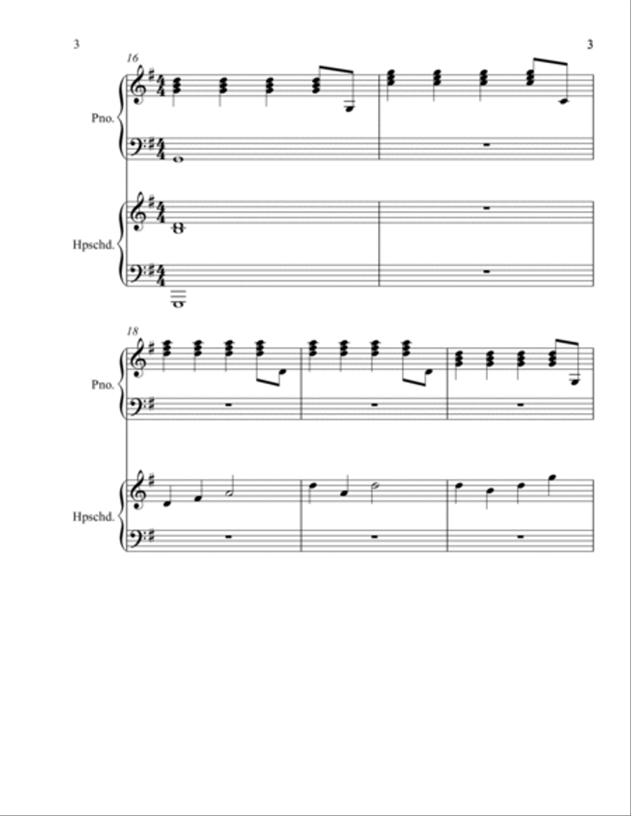 Opus 41 - Barock dancing theme Harpsichord scores gallery preview page 3