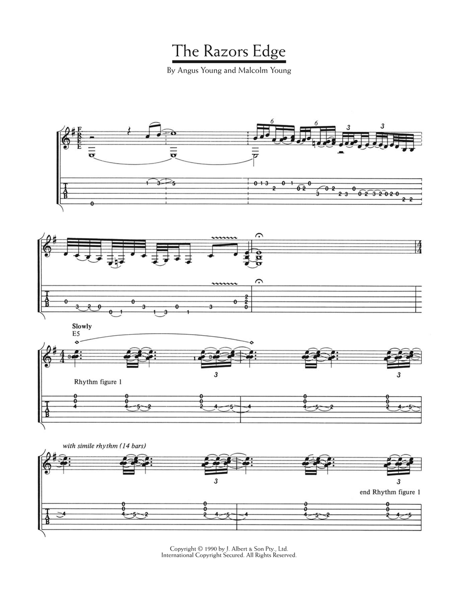 The Razor's Edge Guitar Tablature scores gallery preview page 1