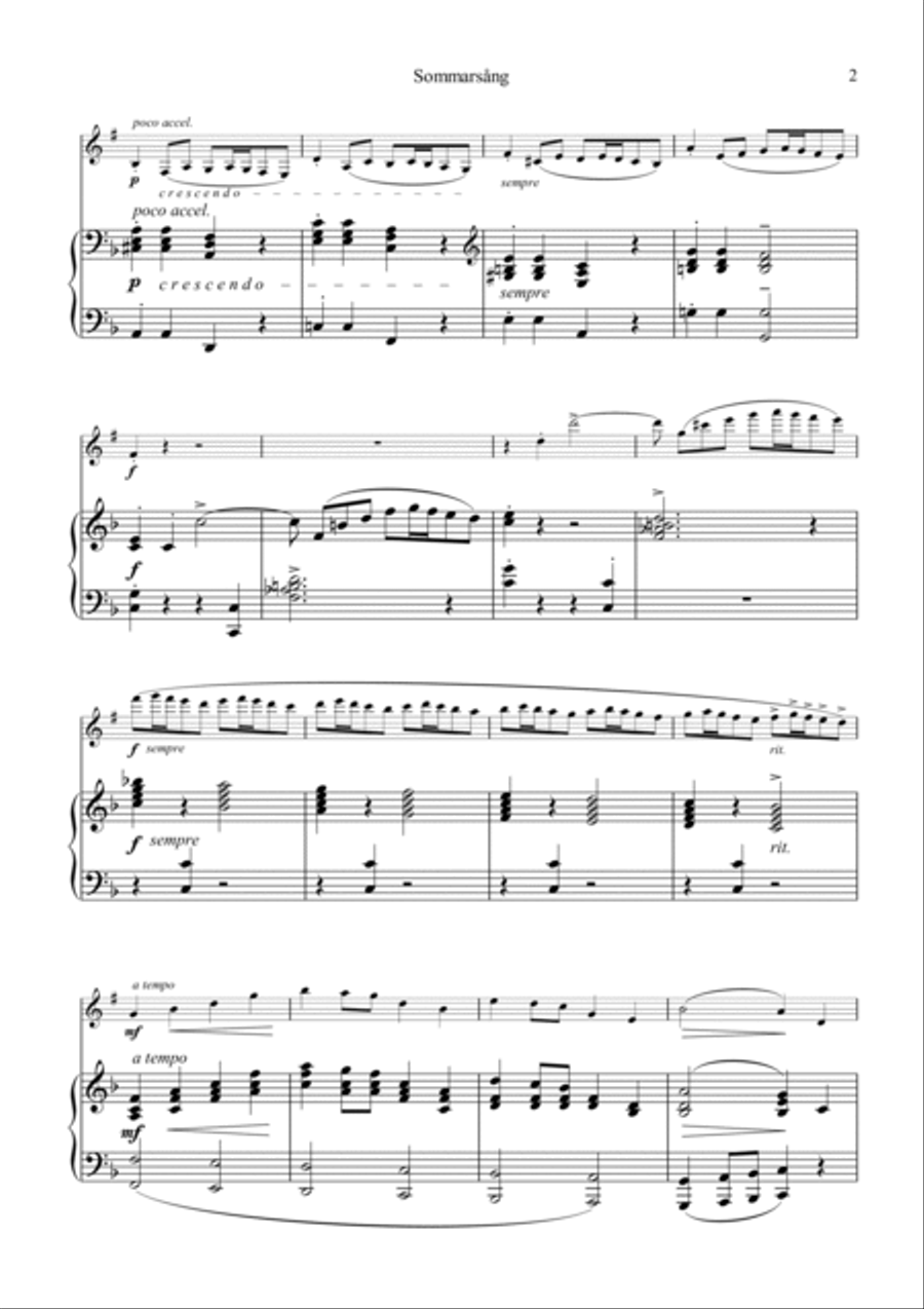 Sommarsång/Sommarsang for clarinet in Bb and piano B-Flat Clarinet scores gallery preview page 3