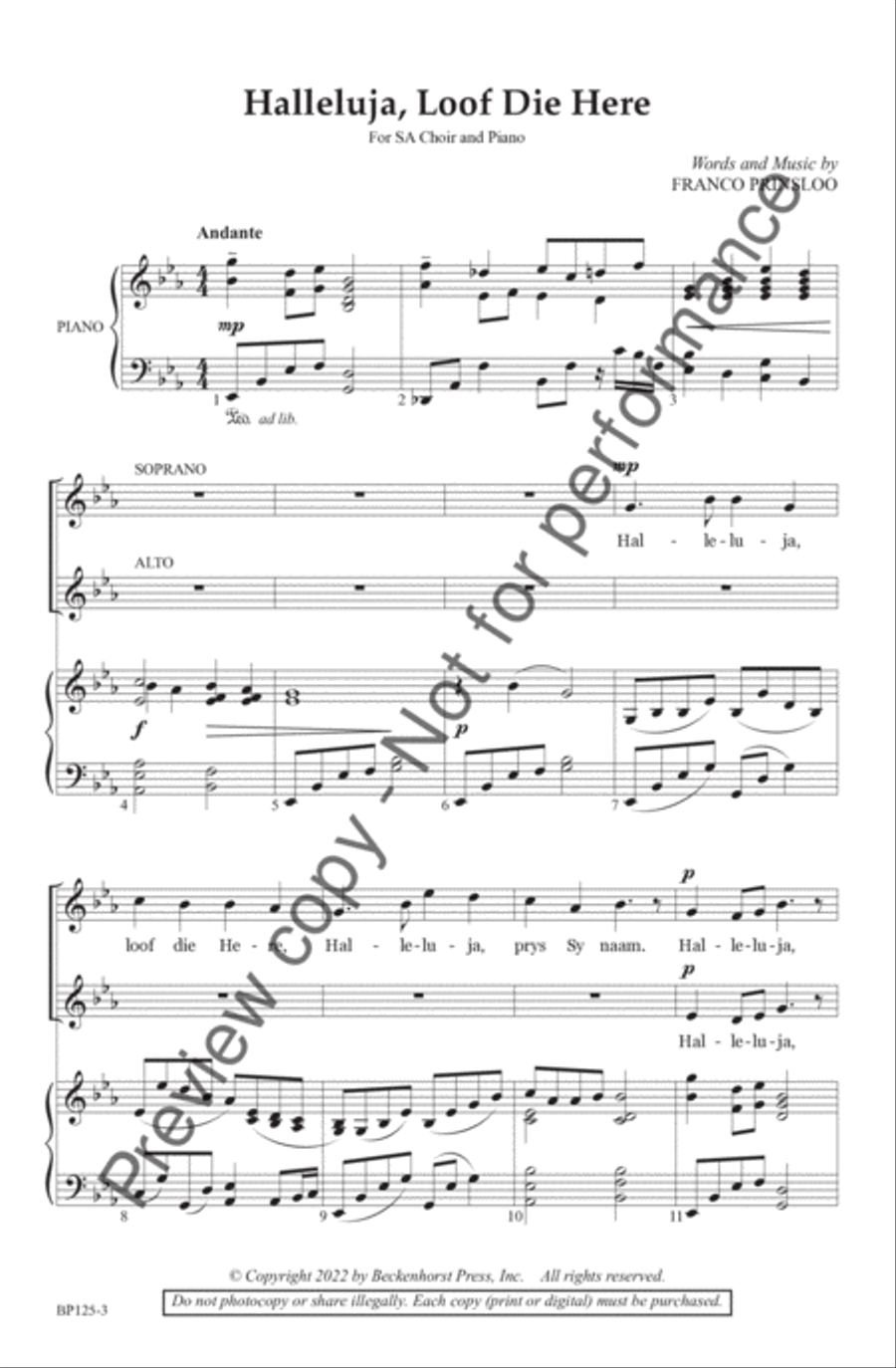 Halleluja, Loof Die Here - SA SA scores gallery preview page 4