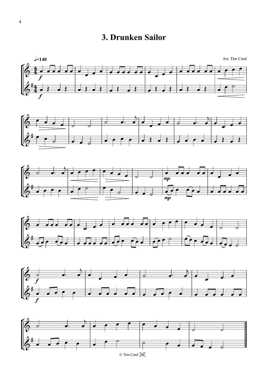 14 Fun Duets For Cornet And Tenor Horn Brass Duet scores gallery preview page 4