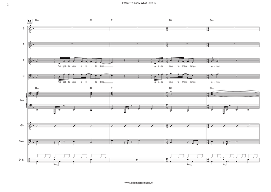 I Want To Know What Love Is 4-Part scores gallery preview page 2