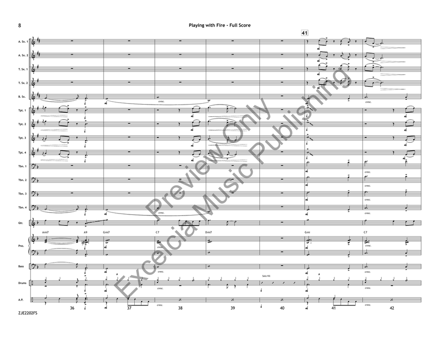 Playing with Fire (Score) Jazz Ensemble scores gallery preview page 7