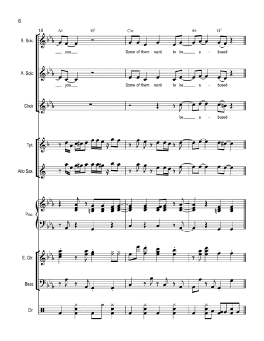 Sweet Dreams (Are Made Of This) Choir scores gallery preview page 6