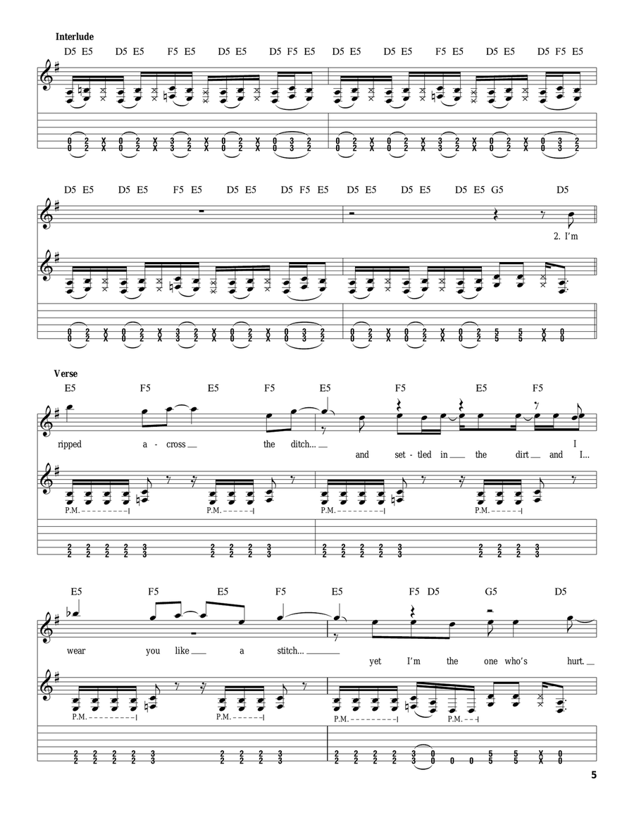 Before I Forget Electric Guitar scores gallery preview page 5