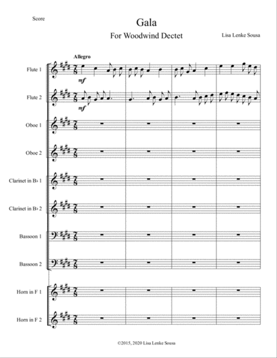 Gala for Woodwind Dectet Woodwind Quintet scores gallery preview page 2