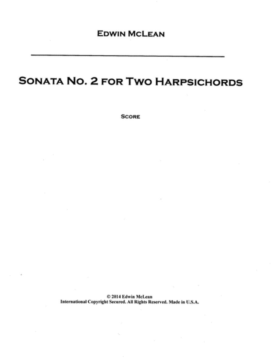 Sonata No. 2 for Two Harpsichords image number null