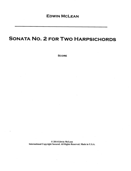 Sonata No. 2 for Two Harpsichords image number null