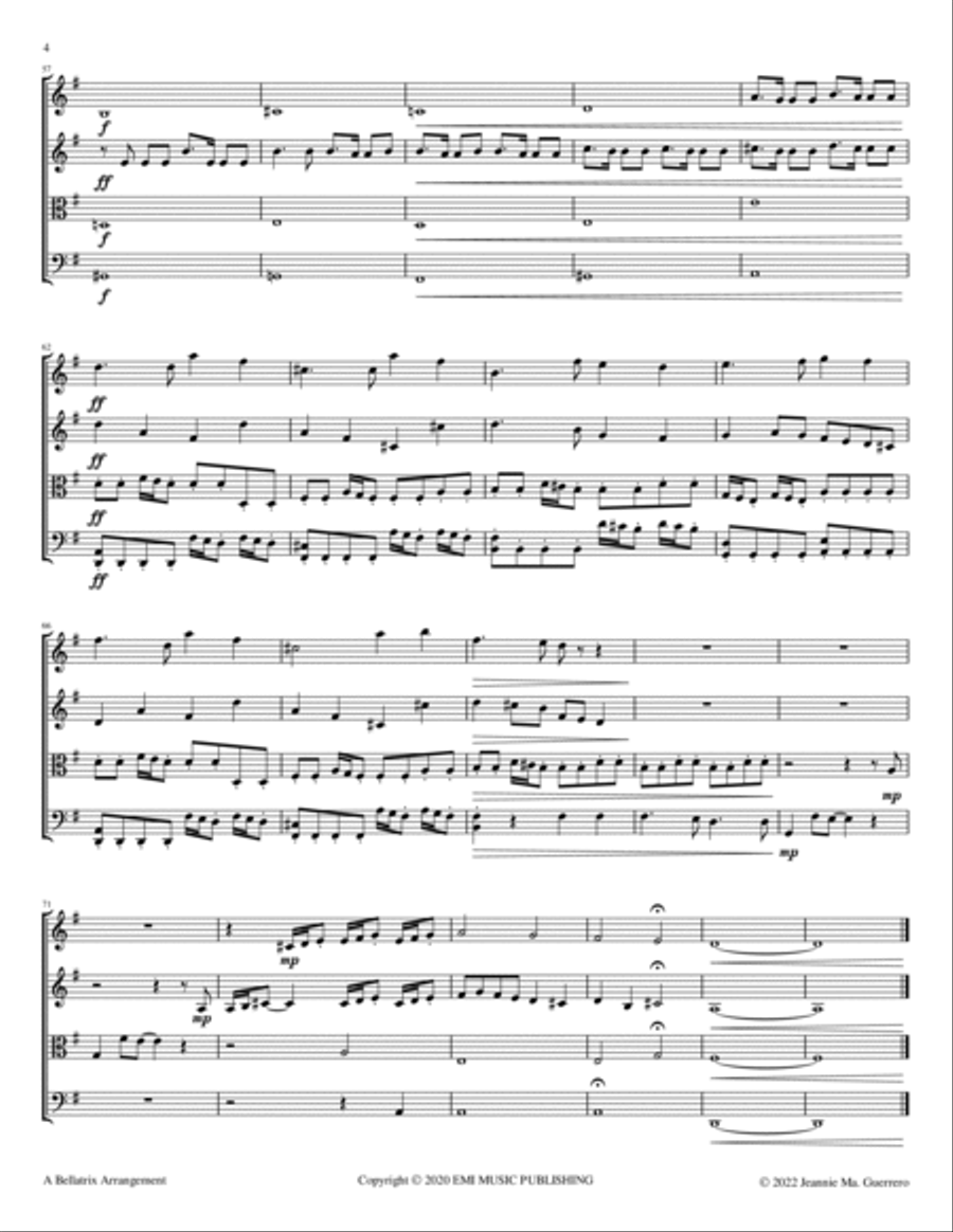 One Of Us One Of Us String Quartet scores gallery preview page 4