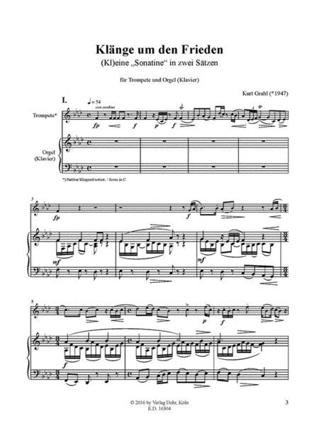 Klänge um den Frieden für Trompete und Orgel (Klavier) -(Kl)eine "Sonatine" in zwei Sätzen-