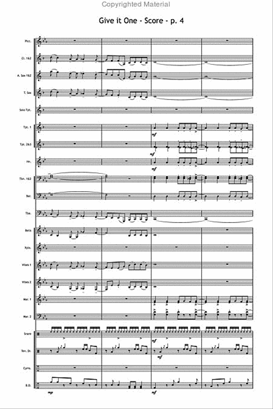 Give It One Marching Band scores gallery preview page 5