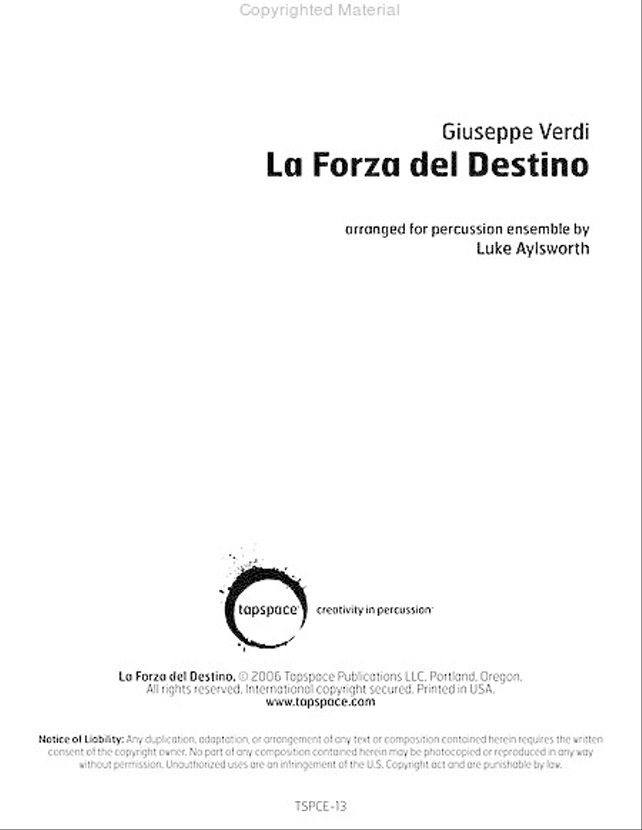 La Forza del Destino Percussion Ensemble scores gallery preview page 2
