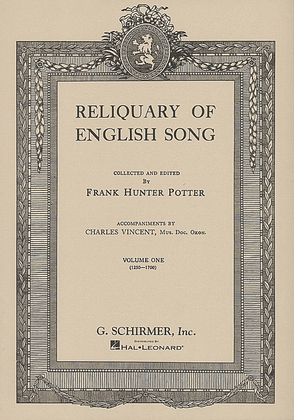Book cover for Reliquary of English Songs - Volume 1