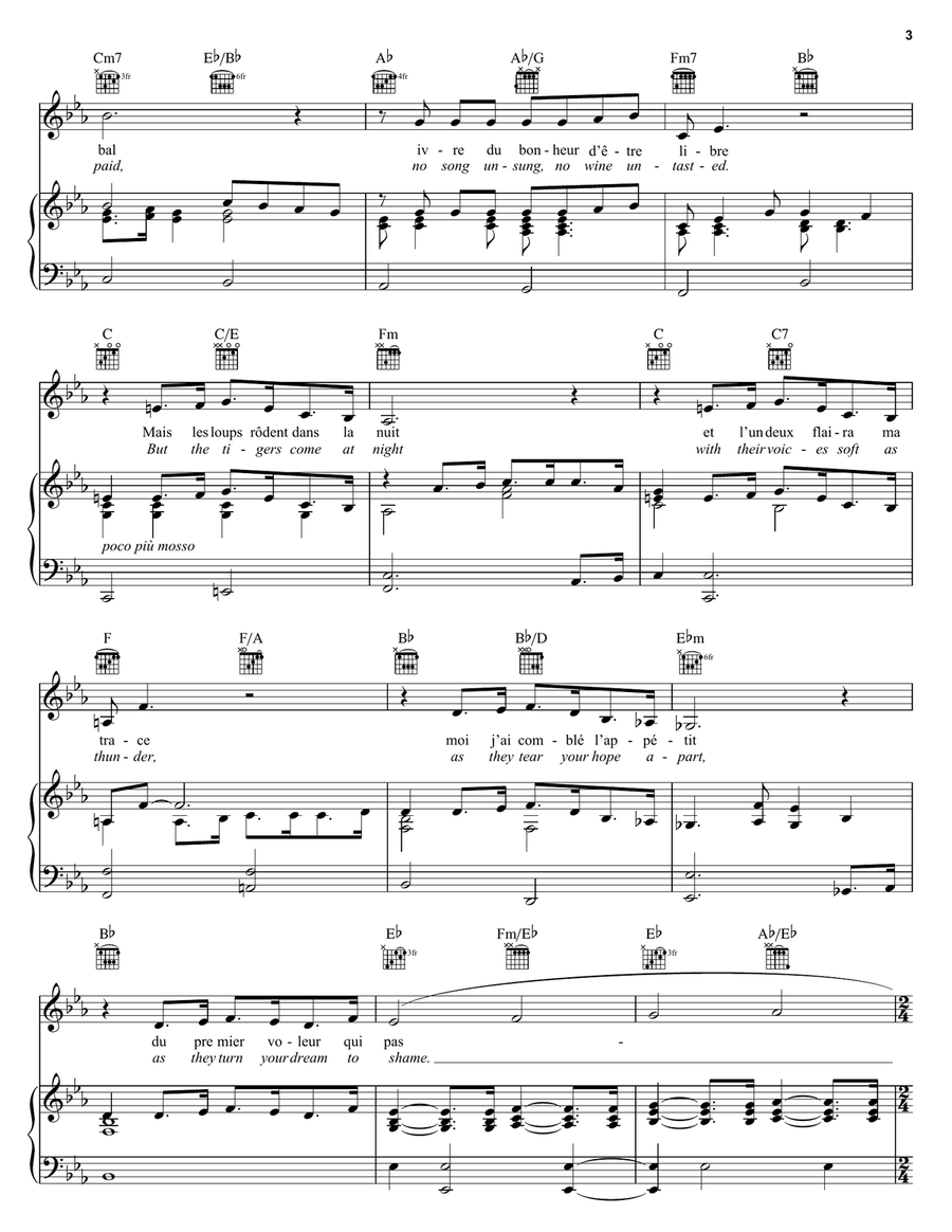 I Dreamed A Dream (J'avais Reve) Piano, Vocal, Guitar scores gallery preview page 3