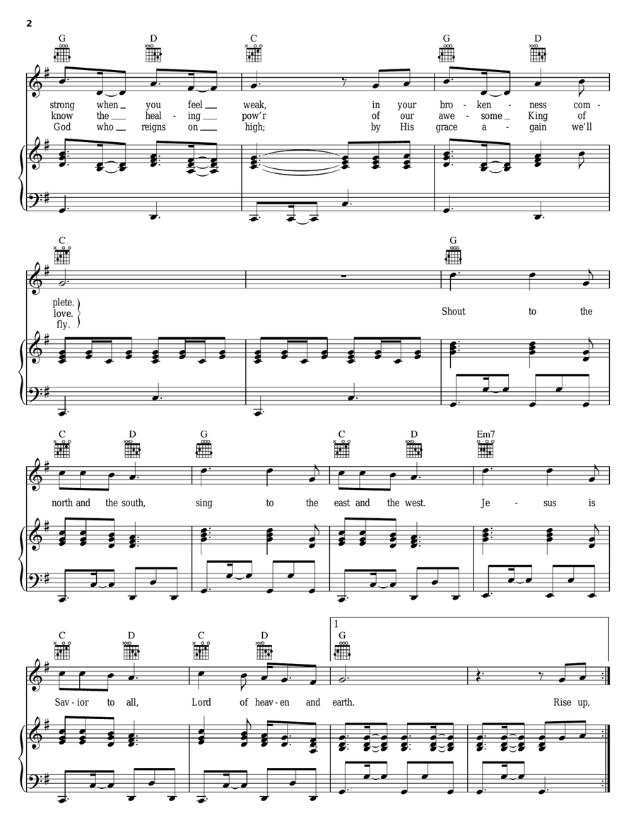 Shout To The North Piano, Vocal, Guitar scores gallery preview page 2