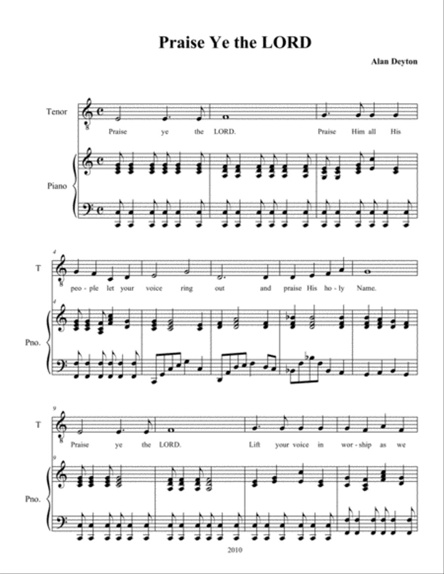 Praise Ye the LORD Praise Ye the LORD SA scores gallery preview page 1