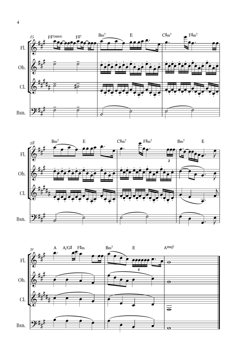 Die With A Smile Die With A Smile Woodwind Quartet scores gallery preview page 4