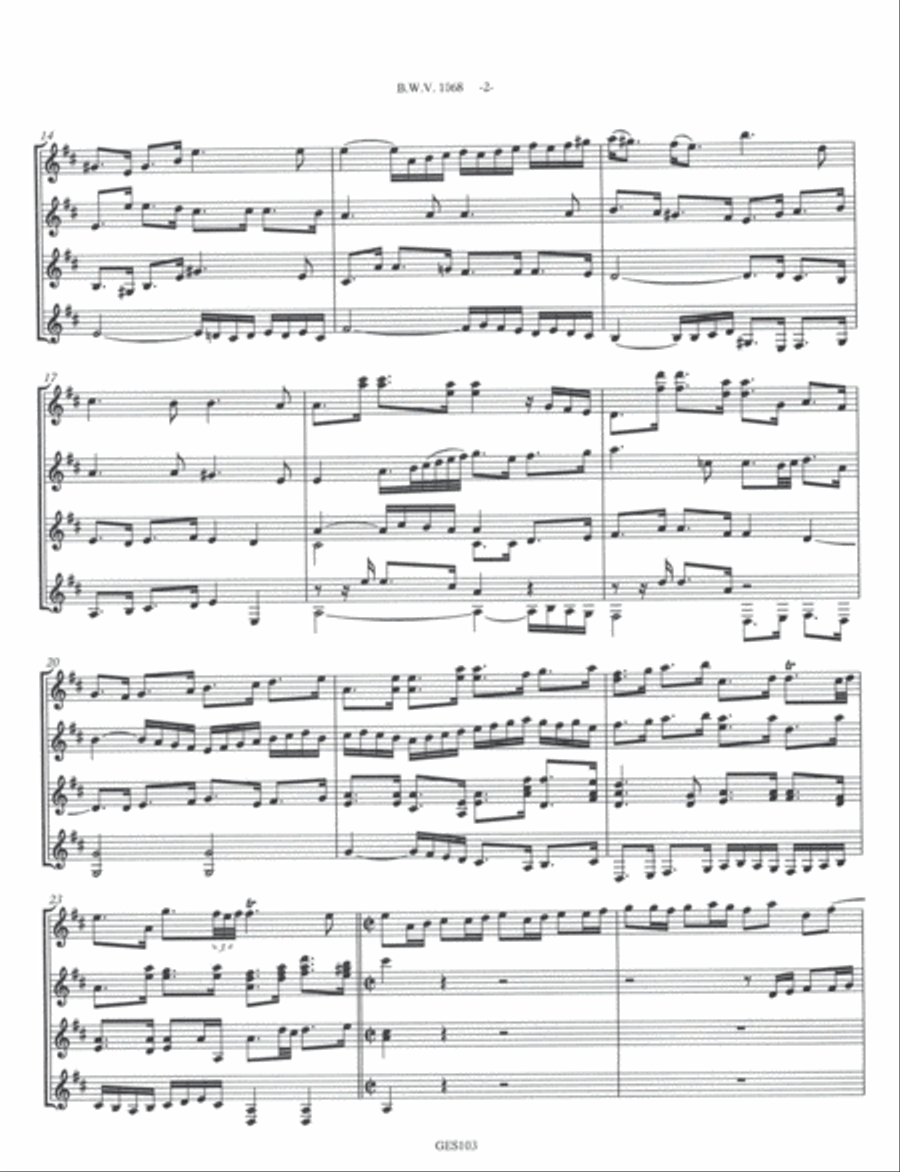 Suite in D (orchestral suite #3) arr. for guitar quartet