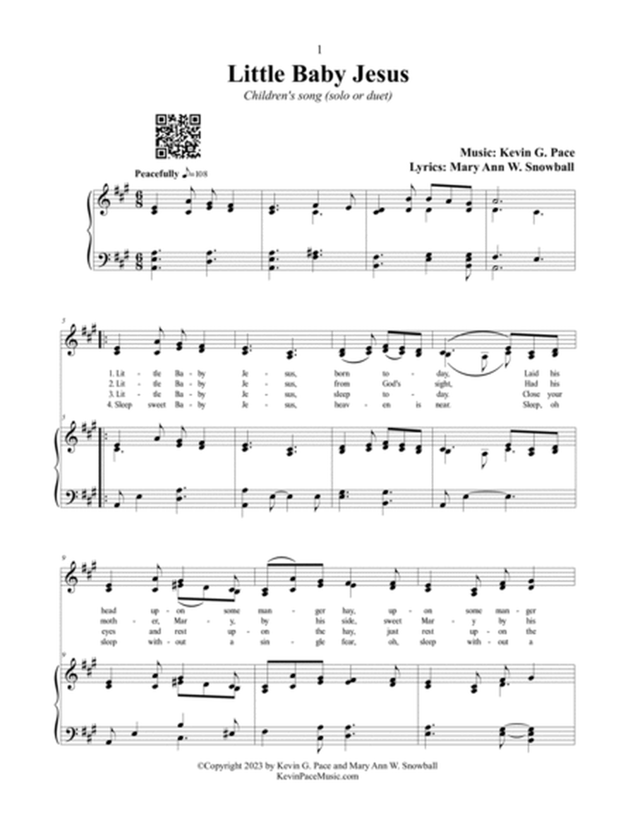 Little Baby Jesus, a sacred children's song (solo or duet) image number null