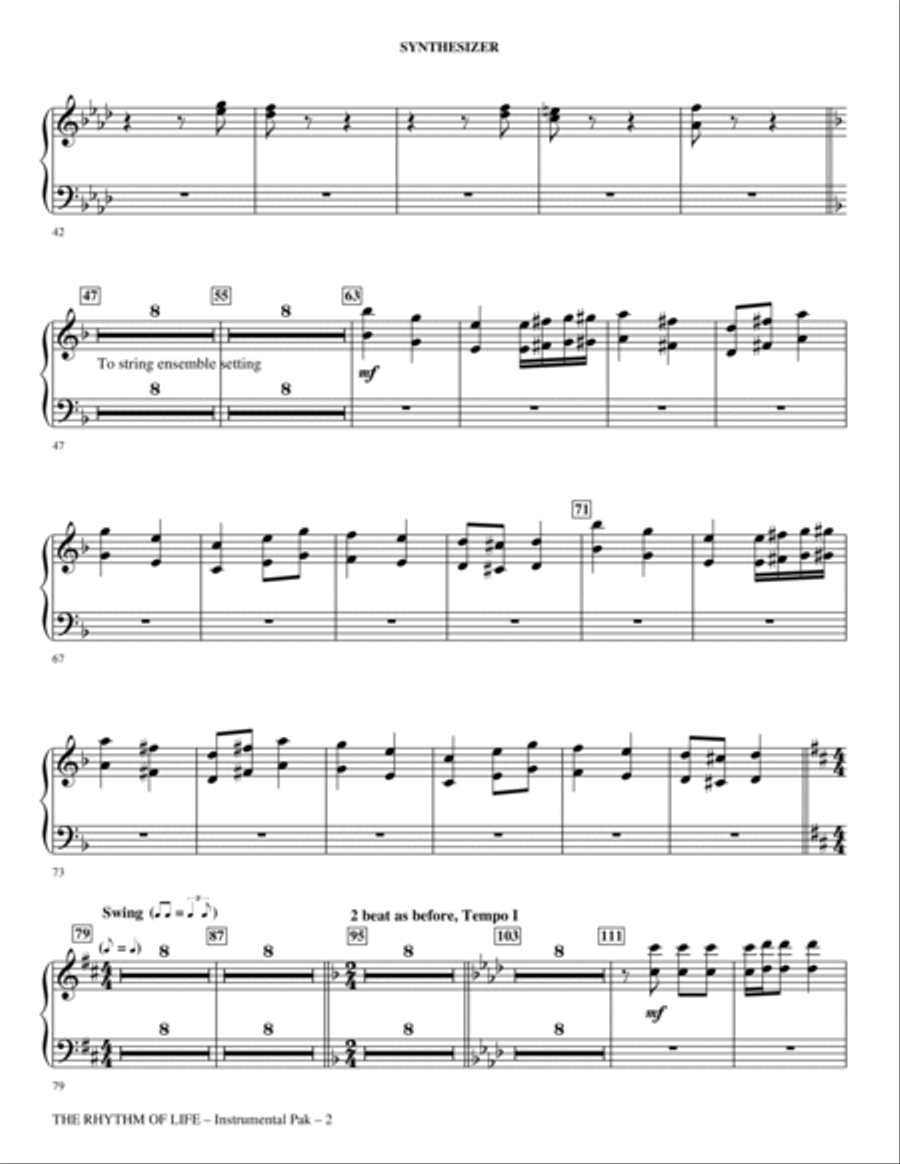 The Rhythm Of Life - Synthesizer Choir scores gallery preview page 2
