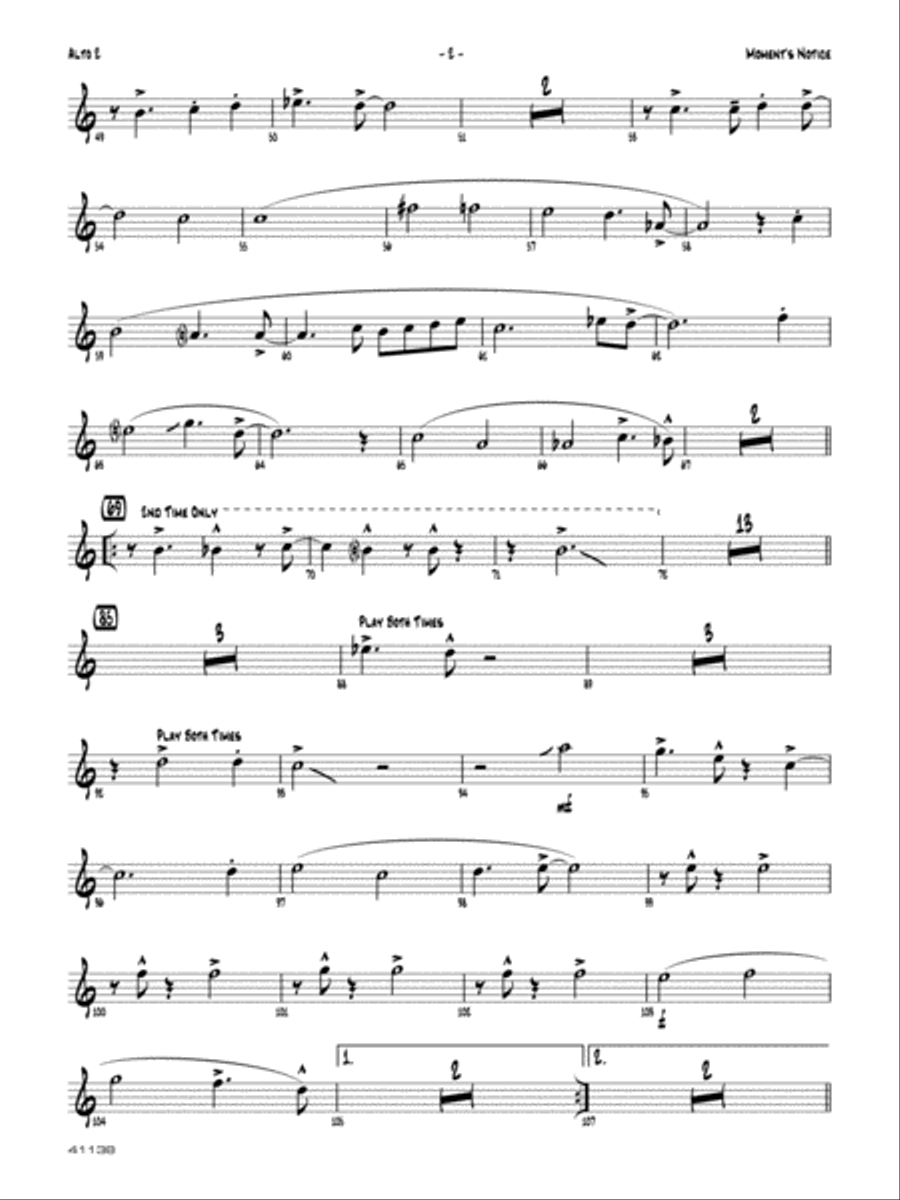 Moment's Notice: 2nd E-flat Alto Saxophone Jazz Ensemble scores gallery preview page 2