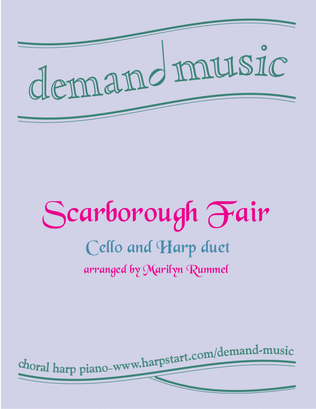 Book cover for Scarborough Fair for cello and harp duet - intermediate level (lever or pedal harp)