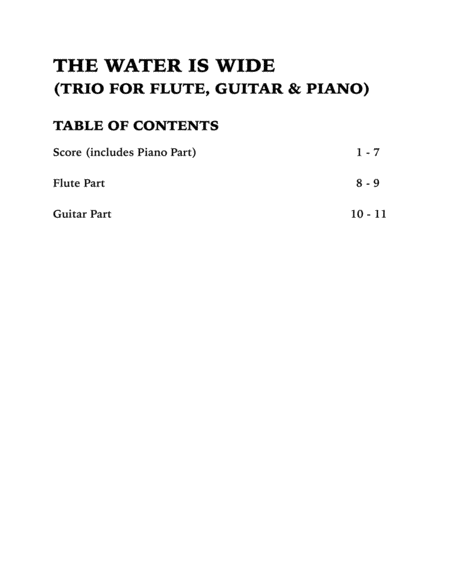 The Water is Wide (Trio for Flute, Guitar and Piano) image number null
